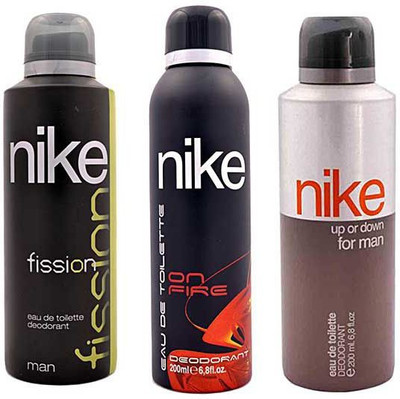 

Nike FISSION ON FIRE AND UP OR DOWN FOR MAN Body Spray - For Men & Women(600 ml, Pack of 3)