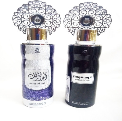 

ARABIYAT ASRAR AL LAIL AND INTENSE OUD Perfume Body Spray - For Men & Women(400 ml, Pack of 2)