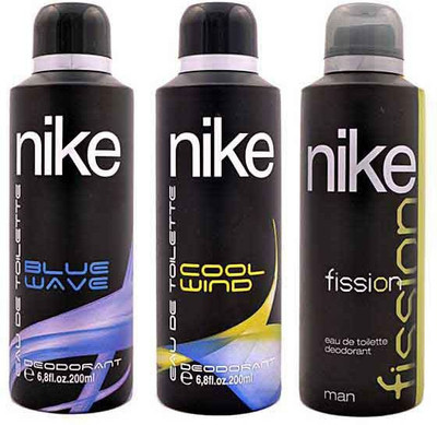 

Nike BLUE WAVE COOL WAVE AND FISSION Body Spray - For Men & Women(600 ml, Pack of 3)