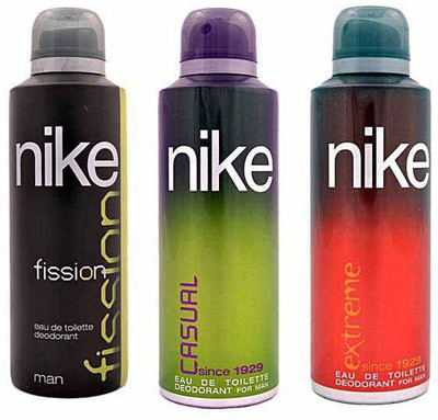 

Nike FISSION CASUAL AND EXTREME Body Spray - For Men & Women(600 ml, Pack of 3)
