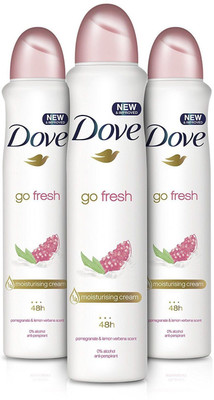 

Dove GO FRESH PINK PACK OF 3 Body Spray - For Women(450 ml, Pack of 3)