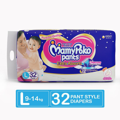 MamyPoko Pants Extra Absorb Diapers - L(32 Pieces)