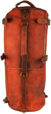 

iHandikart Leather Duffel Cum Backpack Bag Travel Duffel Bag(Brown)