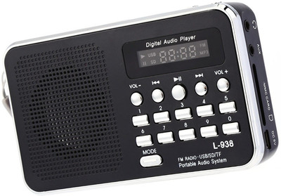 

CRETO Latest Multi-feature L-938 Radio FM Music Player Support USB pendrive , aux and memory card FM Radio(Black)