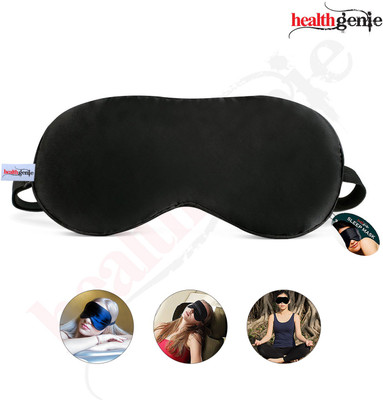 

Healthgenie 100% Silk, Super Smooth Sleep Mask with Adjustable Strap and Blind Fold Eye Mask (Black) Eye Shade(Black)