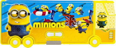 

Toyvala Minions Bus Shape Art Plastic Pencil Box(Set of 1, Yellow)
