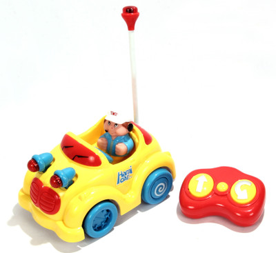 

Toys Bhoomi Musical RC Cartoon Car Remote Control Cars for Baby Toddlers Infants Kids and Children(Multicolor)