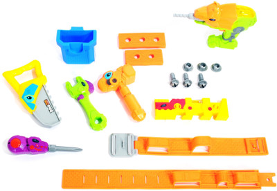 

Toys Bhoomi 17 Piece Take Apart Dinosaur Robot Electronic Drill Play Tools Toy Set for Kids Toys Adjustable Tool Belt Puzzles Games with Sounds and Lights