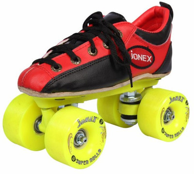 Jonex Men Super Rollo Fix Body Size 10 Quad Roller Skates - Size 10 UK(Red)