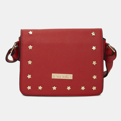 

Remanika Women Casual Red Leatherette Sling Bag