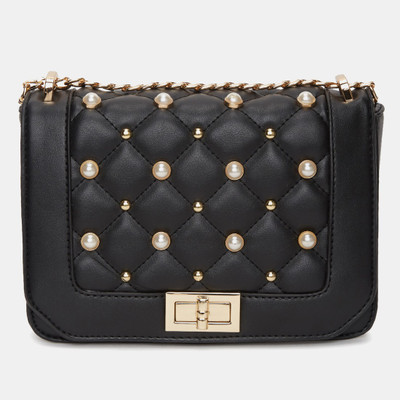 

Chemistry Women Casual Black Leatherette Sling Bag