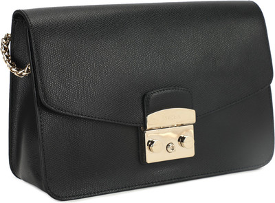 

Furla Women Casual Black Genuine Leather Sling Bag