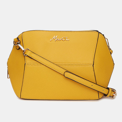 

Miss CL Women Casual Yellow Leatherette Sling Bag