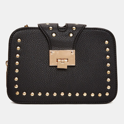 

Remanika Women Casual Black Leatherette Sling Bag