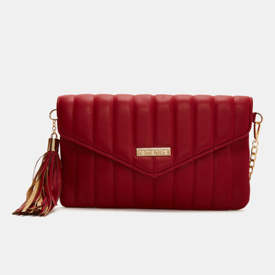 

Remanika Women Casual Red Leatherette Sling Bag