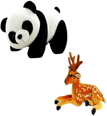 

Speoma PANDA[58CM] AND DEER [49CM] COMBO ANIMAL SOFT TOY - 58 cm(Multicolor)