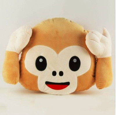 

Frantic Premium Quality Monkey 'Hear No' Soft Cushion with 35 Cm - 35 cm(Brown)