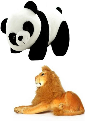 

Speoma PANDA[58CM] AND LION [49CM] COMBO ANIMAL SOFT TOY - 58 cm(Multicolor)