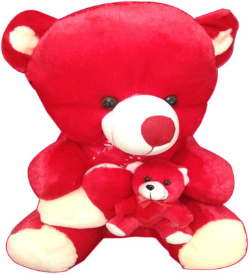 

Unique Collection huggable lovable cute RED Mother & son with Heart - 66 cm(Red)