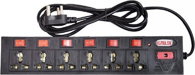 

alpha.sm 6+6 SOCKET SURGE PROTECTOR(BLACK) 6 Socket Surge Protector(Black)