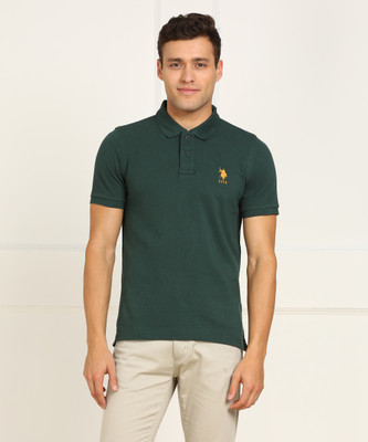 Buy U.S. POLO ASSN. Solid Men Polo Neck 
