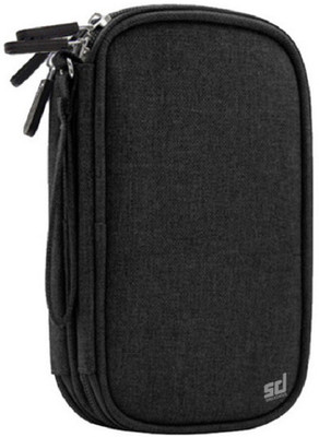

Smiledrive Double-Layered Travel Gadget Organizer Bag, Handy Gear Accessories Storage Carrying Pouch for USB Charging cables, SD cards, Earphones, Cameras, Power Bank etc(Black)