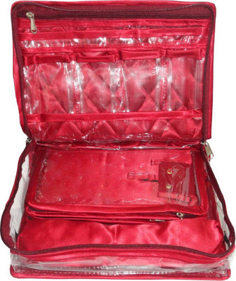

shivanshshine Set Of 1 Pc Necklace Bangle Locker Cosmetic Storage Vanity Bag (Maroon) Vanity Bag Vanity Box(Maroon)