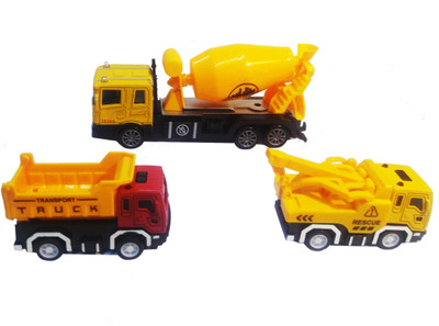 

Emob Battery Operated Cement Mixer Truck with 2 Mini Pull Back Vehicle Construction Trucks(Multicolor)