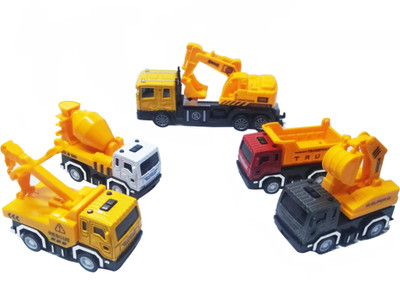 

Emob Battery Operated Excavator Truck with 4 Mini Pull Back Vehicle Construction Trucks(Multicolor)