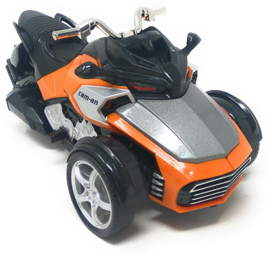 

Akrobo Die-Cast Metal Sports Bike Pull Back with Light and Music Great Gift for Kids Orange(Multicolor)