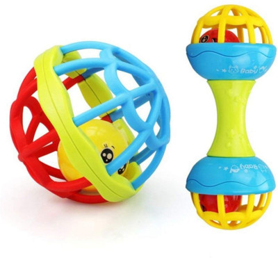 

Trendy Dukaan Set of 2 Toys - Rattle Toys for Babies, Infants and Toddlers - BPA Free - Non Toxic Rattle(Multicolor)