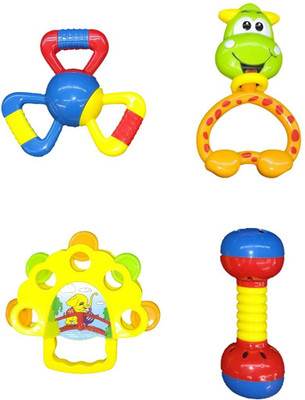

Trendy Dukaan Rattle Toys For Babies, Infants and Toddlers - BPA Free - Non Toxic - Set of 4 Pieces Rattle(Multicolor)