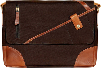 

SCHARF ED FRANK - CASUAL EXPLORER Canvas Leather Messenger Bag Messenger Bag(Brown, 6 L)