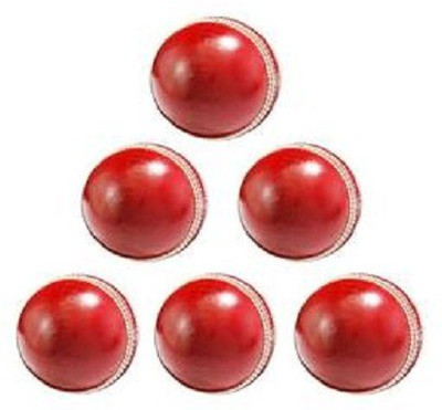 

oms leather 4piece ball for cricket set of 6 Cricket Leather Ball(Pack of 6, Red)