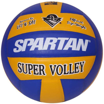 

Spartan SUPER VOLLEY LEATHER APP. BY VFI Volleyball - Size: (Pack of 1, Yellow, Blue