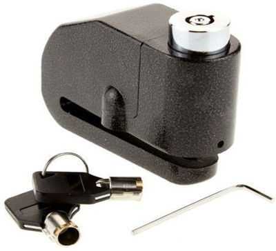 BRPEARl -Security Alarm Disk Lock Motorbike Bike Scooter Loud Disc Brake Lock Security Anti-Theft Alarm for All Type Bikes Universal Disc Brake Lock with Automatic Anti Theft Alarm Disc Lock(Black)