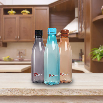 cello 1000 ml Plastic Bottle(Pack of 3, Brown, Blue, Grey)