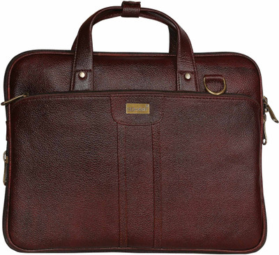 

SCHARF JIM GORDON - LIFE IS TOO PORT SINGLE COMPARMENT EXPANDABLE SLEEK GENUINE LEATHER BAG Medium Briefcase - For Men(Brown)