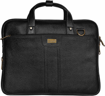 

SCHARF JIM GORDON - LIFE IS TOO PORT SINGLE COMPARMENT EXPANDABLE SLEEK GENUINE LEATHER BAG Medium Briefcase - For Men(Black)