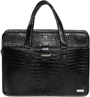 

SCHARF SAL MARONI - CROC HAD A DIAL 17" LAPTOP SHOULDER BAG Medium Briefcase - For Men(Black)