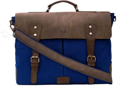 

SCHARF Prince Bourne-Aisle Of Oppulence 16" Laptop Messenger Leather Canvas Shoulder Bag Medium Briefcase - For Men & Women(Turquoise)