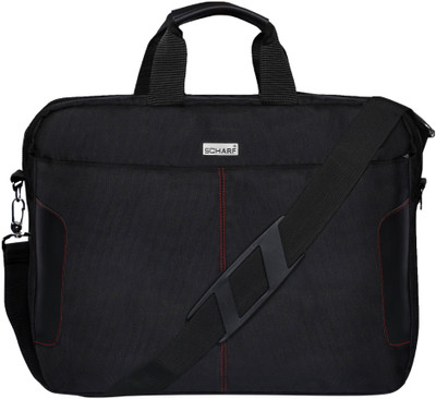 

SCHARF One Day Or Another-Easy Access Premium Polyester 16" Business/Laptop Bag Medium Briefcase - For Men & Women(Black)