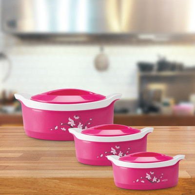 1% OFF on MILTON MARVEL JR GIFT SET (500+1000+1500) Pack of 3 Thermoware Casserole Set(500 ml, 1000 ml, 1500 ml)