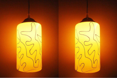 PR Prashant Pack of 2 Pendants Ceiling Lamp(White)