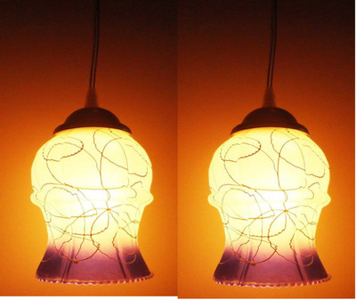 PR Prashant Pack of 2 Pendants Ceiling Lamp(Blue)