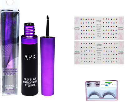 

SIRF TUM 7 SIRF TUM 7EYELASHES,APK DEEP BLACK MATTE FINISH EYELINER , ROOP NIKHAR BINDI NO- PK 45 SET 3(Set of 3)