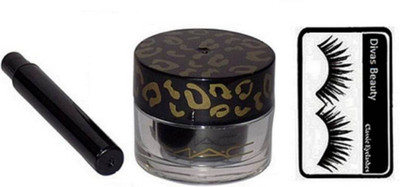 Divas Beauty Eyelashes, MAC Long Lasting Balm Gel Eyeliner(Set of 2)