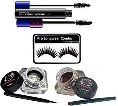 

Pro longwear combo Eyelashes, 2 Eyeliner, Haute naughty Double Effect Mascara(Set of 3)