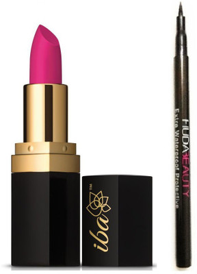 

iba halal care PURE LIPSTICK LONG STAY MATTE PINK ORCHID WITH WATERPROOF EXTRA PROTECTIVE EYE LINER PACK(Set of 2)