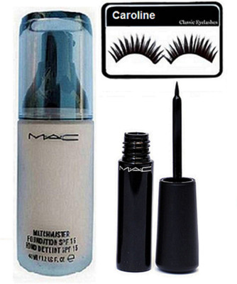

Caroline Eyelashes&Mac Match Master Foundation&Liquid Last Eyeliner(Set of 3)